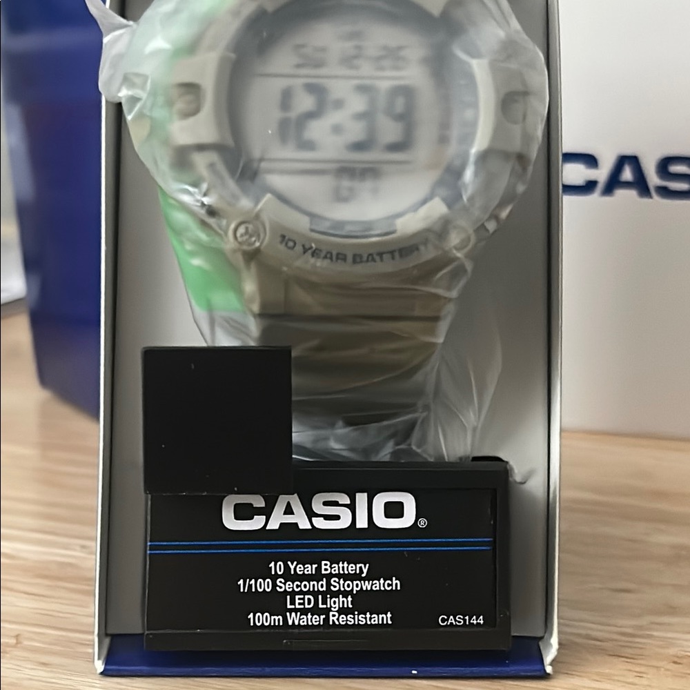 Casio Tan/Green Unisex Digital Watch (10 Year Battery Life)